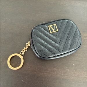 Black Quilted Keychain Pouch Victoria Secret
